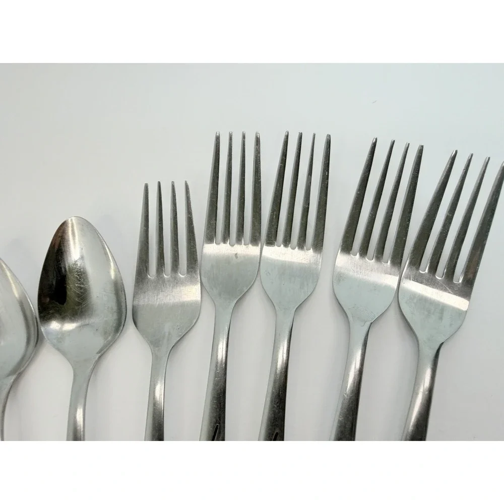 Vintage National Stainless HAITI NASCO Flatware Japan Leaves 11 Pieces